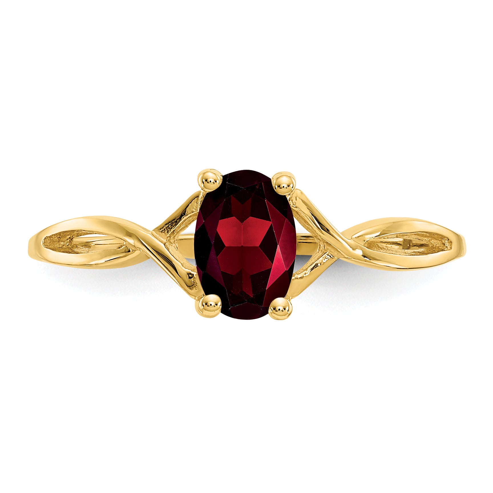 10k Polished Genuine Garnet Birthstone Ring