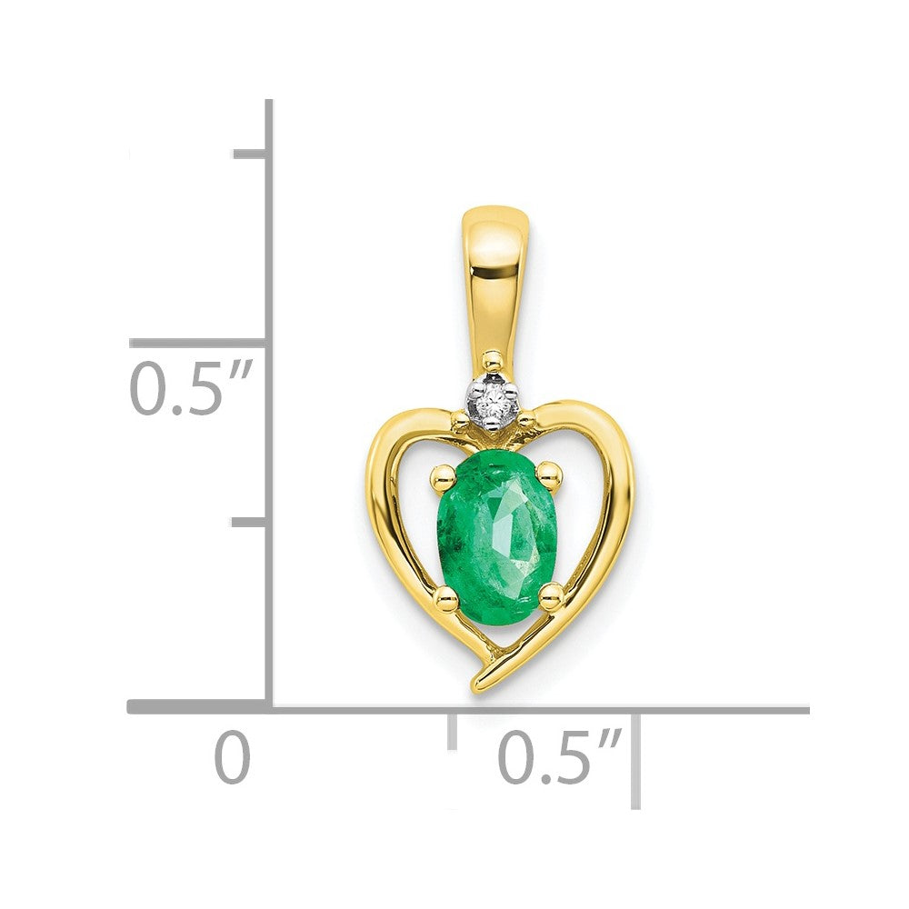 10K Diamond and Emerald Pendant