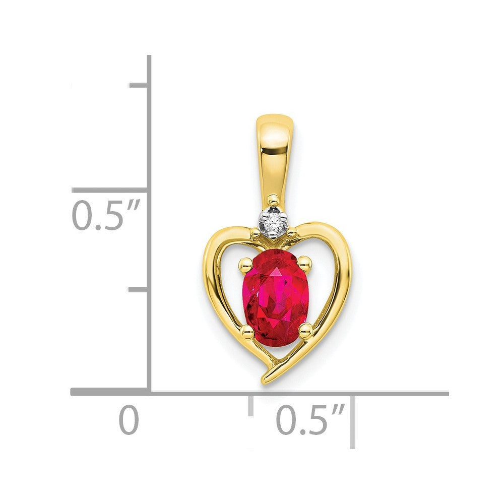 10K Diamond and Ruby Pendant