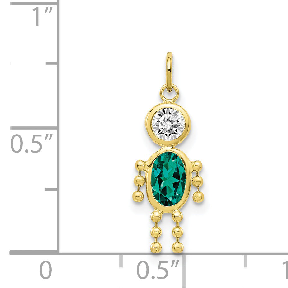 10k May Boy Birthstone Charm