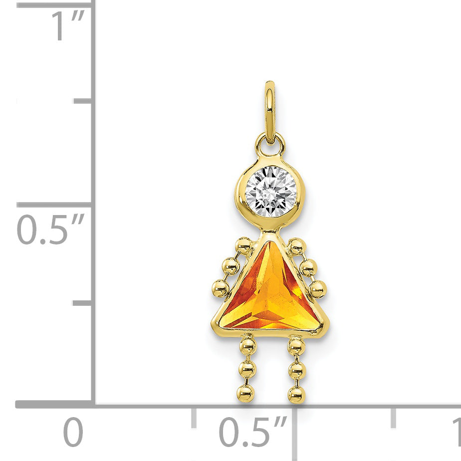 10k November Girl Birthstone Charm