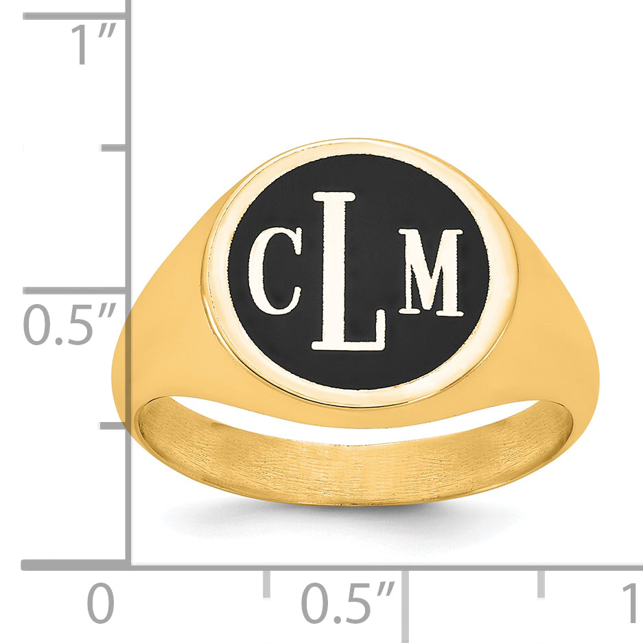 10k Yellow Gold with Epoxy Monogram Ring