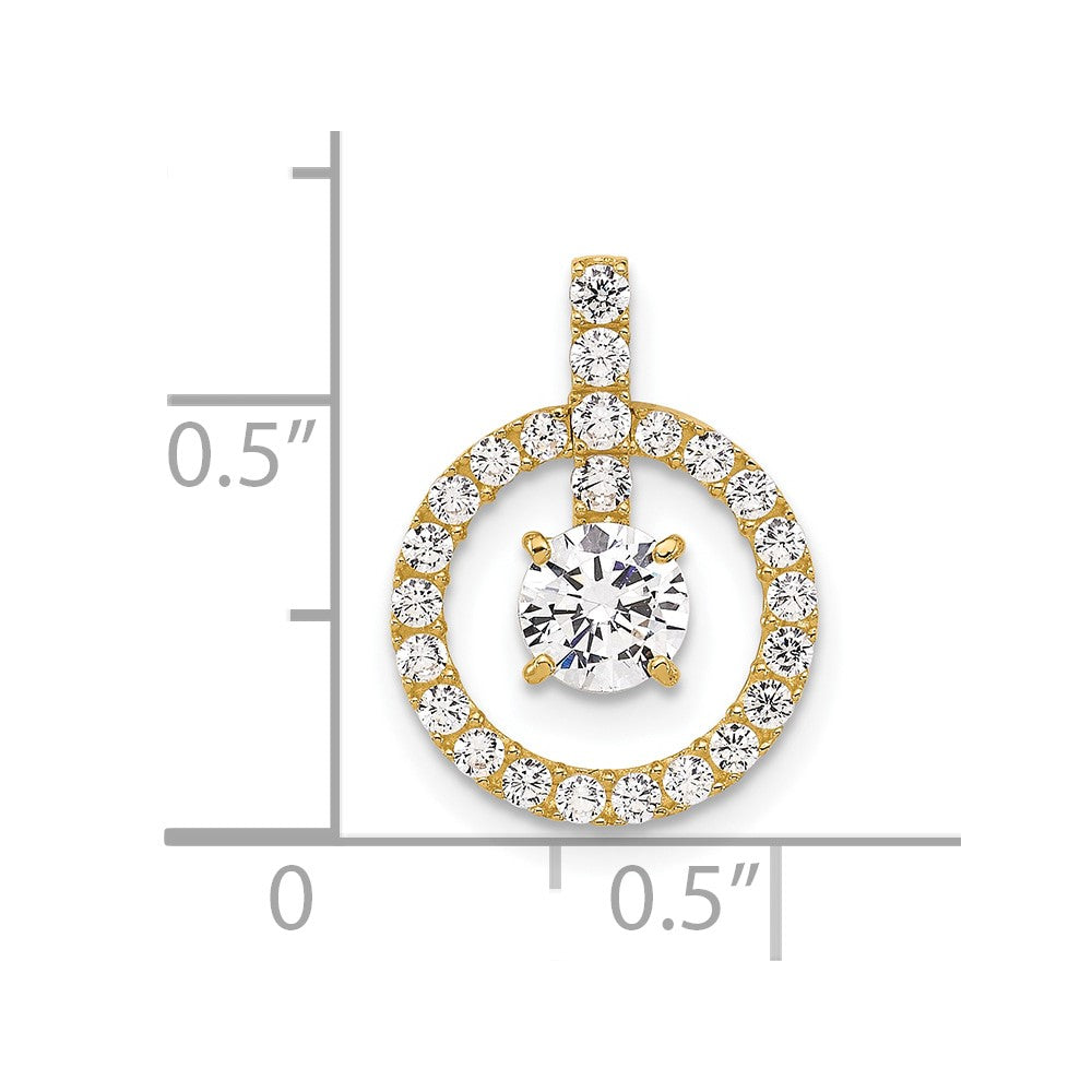 10K Tiara Collection Polished CZ Pendant