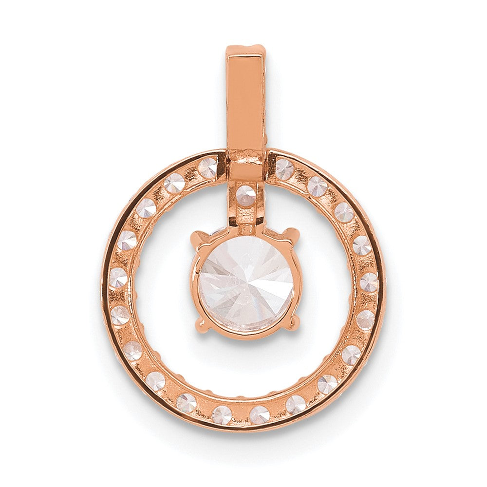 10K Tiara Collection Rose Gold Polished CZ Pendant