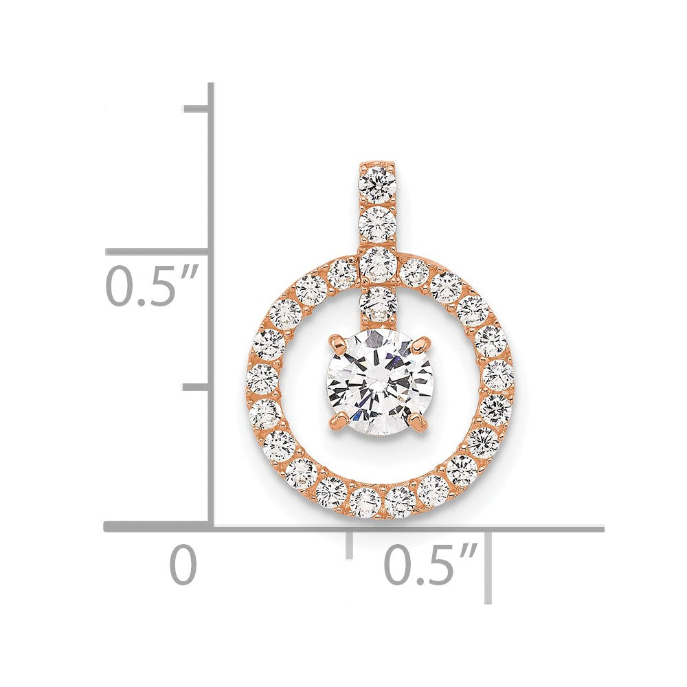10K Tiara Collection Rose Gold Polished CZ Pendant