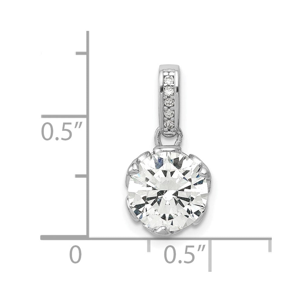 10K Tiara Collection White Gold Polished CZ Pendant
