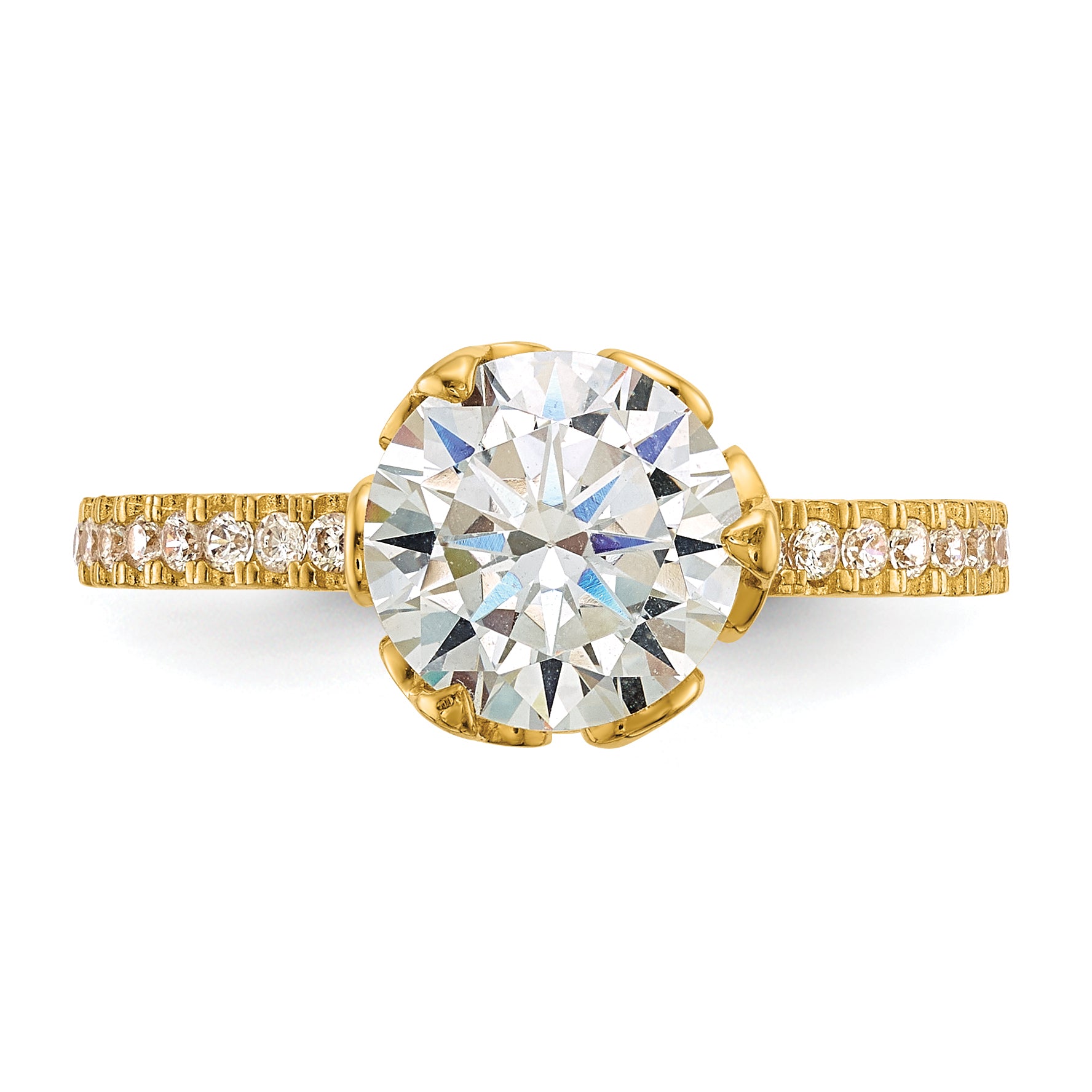 10K Tiara Collection Polished CZ Ring