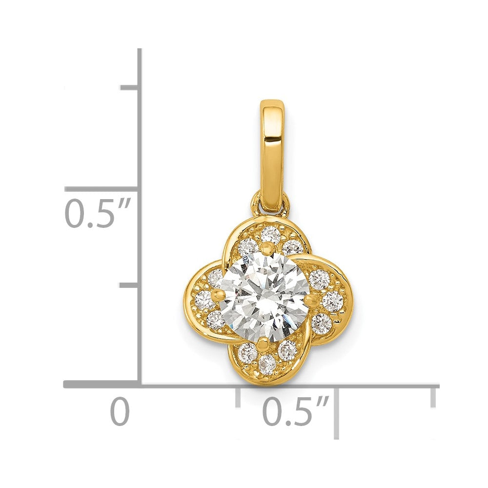 10K Tiara Collection Polished CZ Pendant