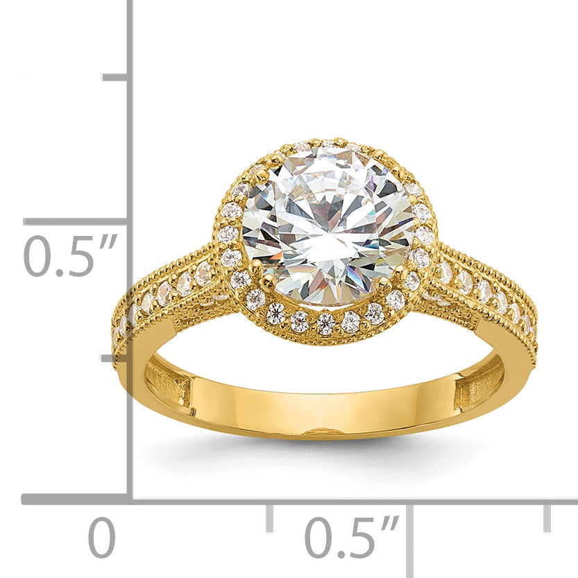 10K Tiara Collection Polished CZ Ring
