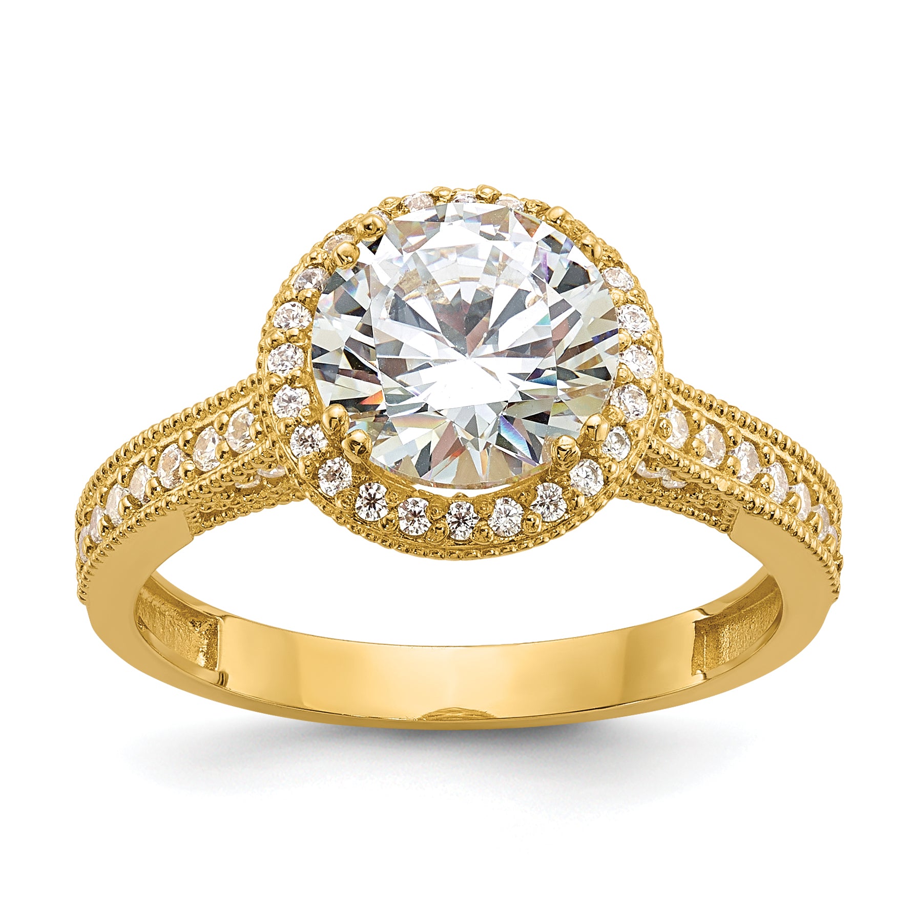 10K Tiara Collection Polished CZ Ring