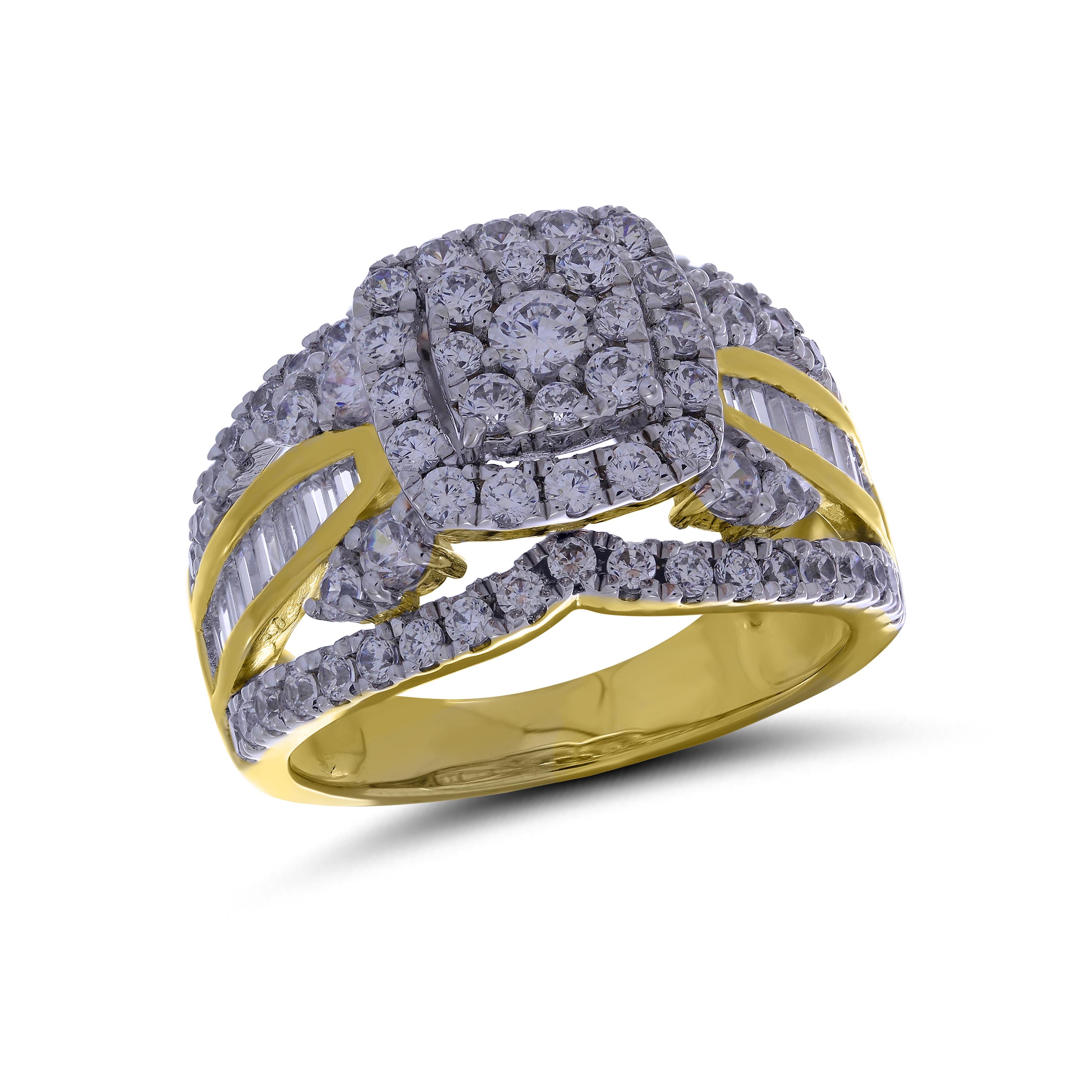 14K Yellow 2.02-2.03Ct D-Ladies Ring