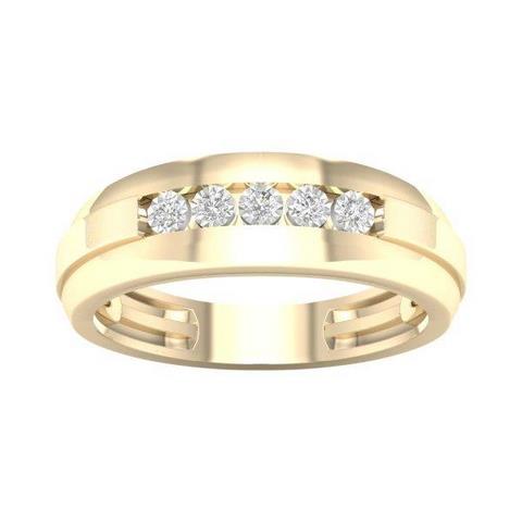 10K Yellow 0.10Ct D-Mens Bands