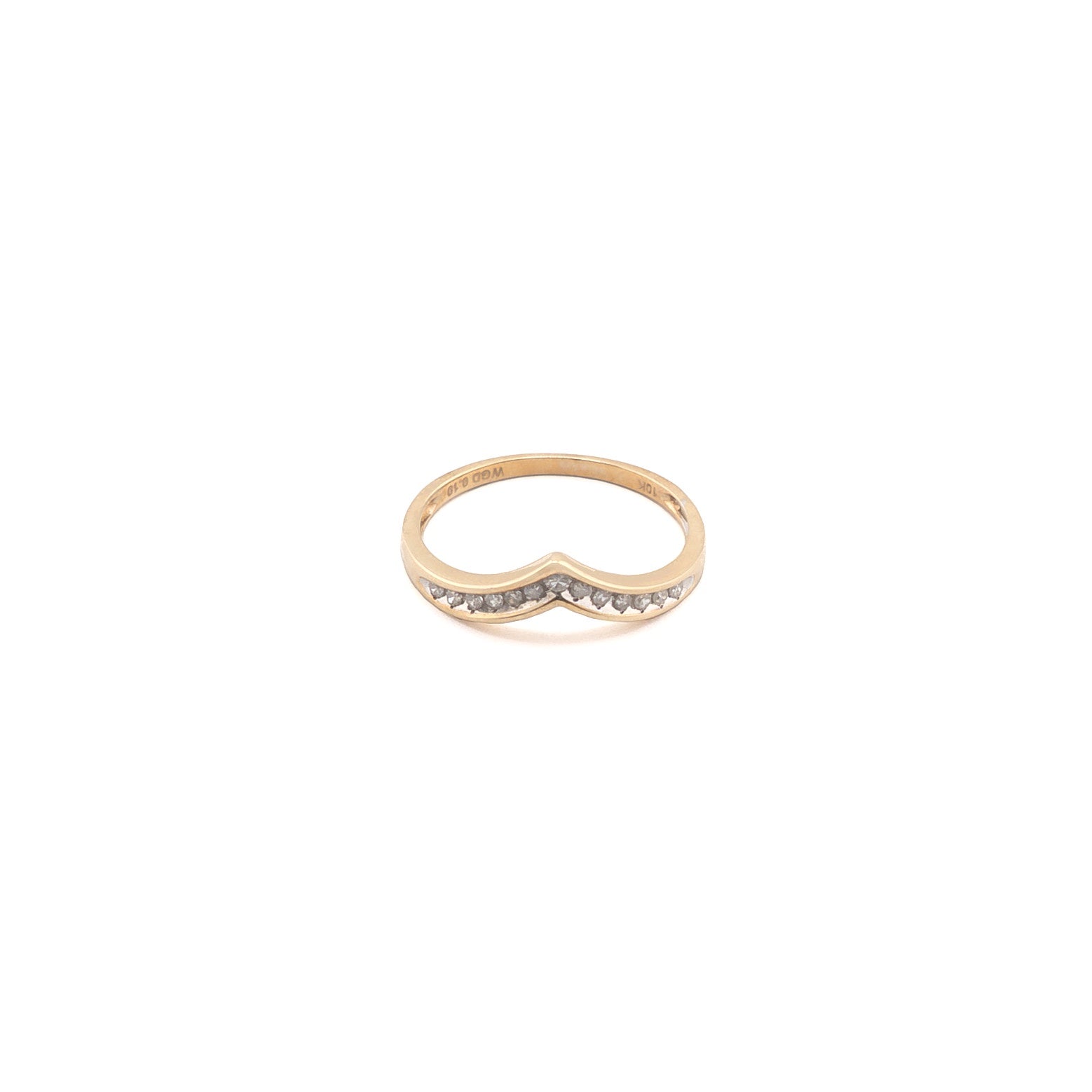 10KT Yellow Gold 0.10 CTW Diamond Ring [K6H00]