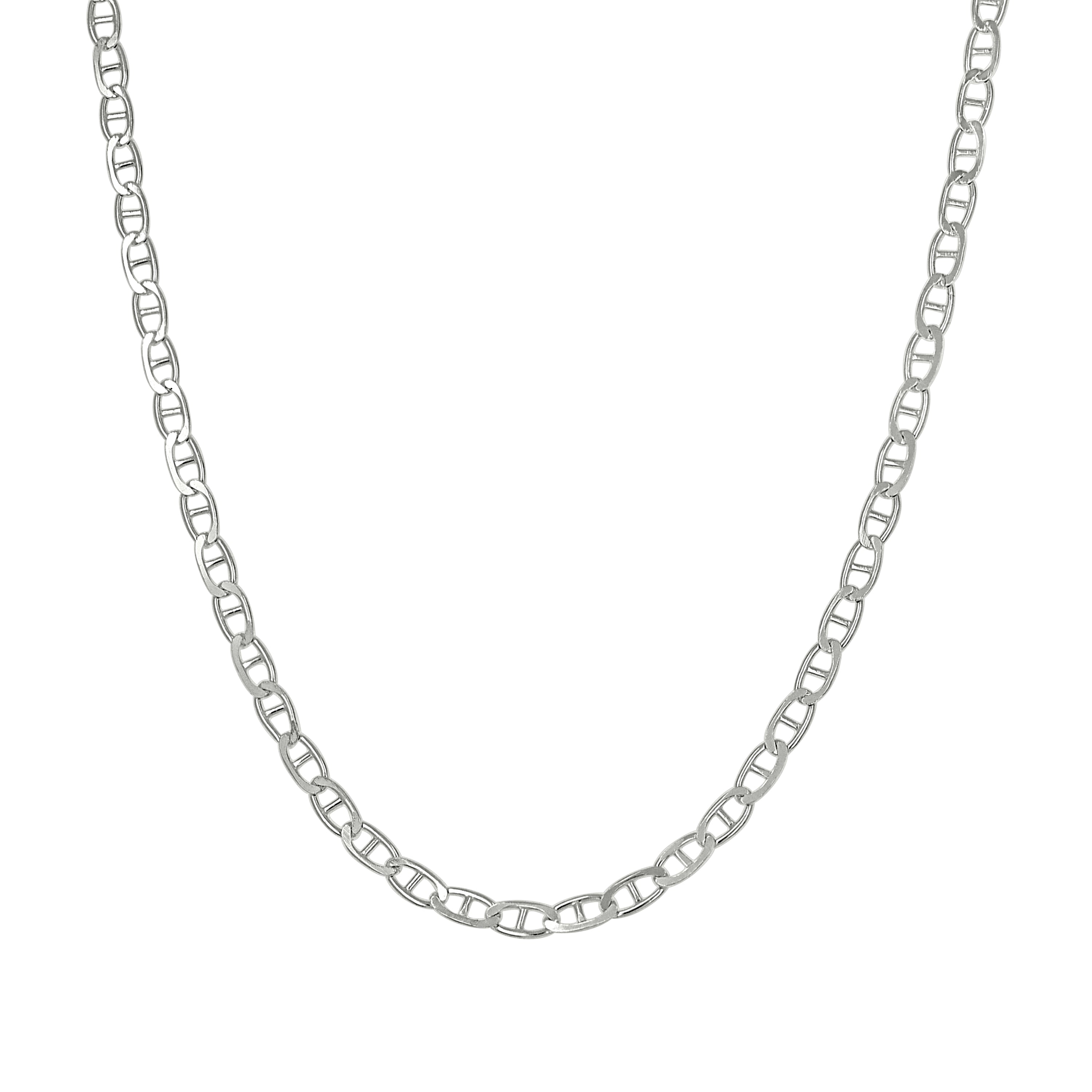925 Sterling Silver Solid Classic Mariner Silver Chain 060 2mm