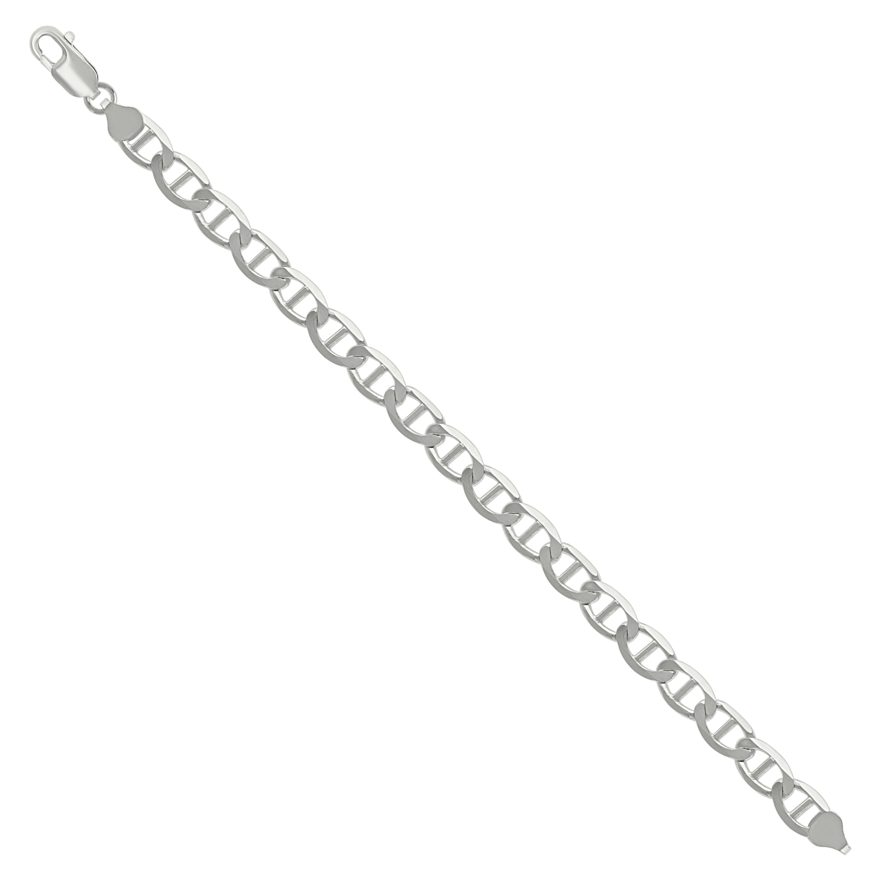 925 Sterling Silver Solid Classic Mariner Silver Chain 060 2mm