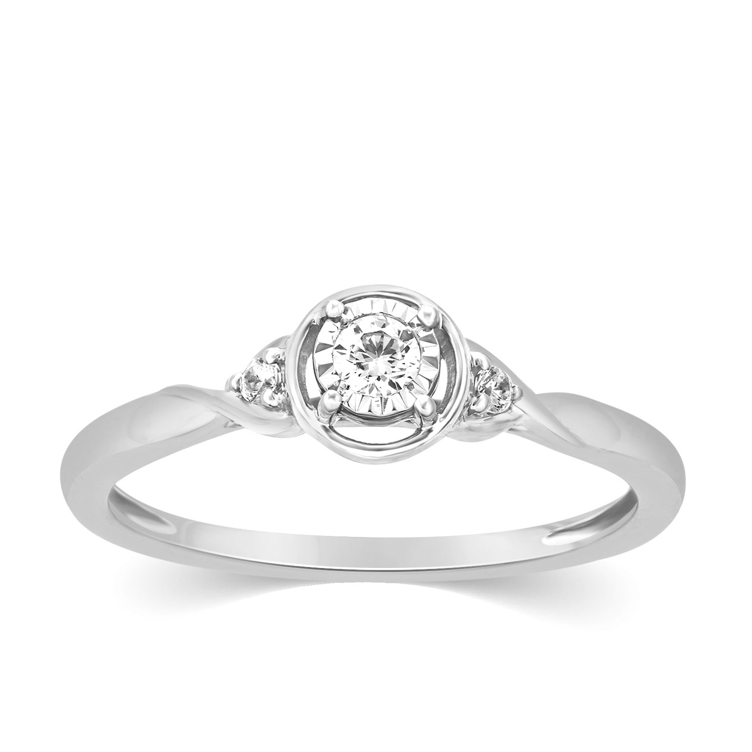10K White 0.12Ct D-Ladies Rings