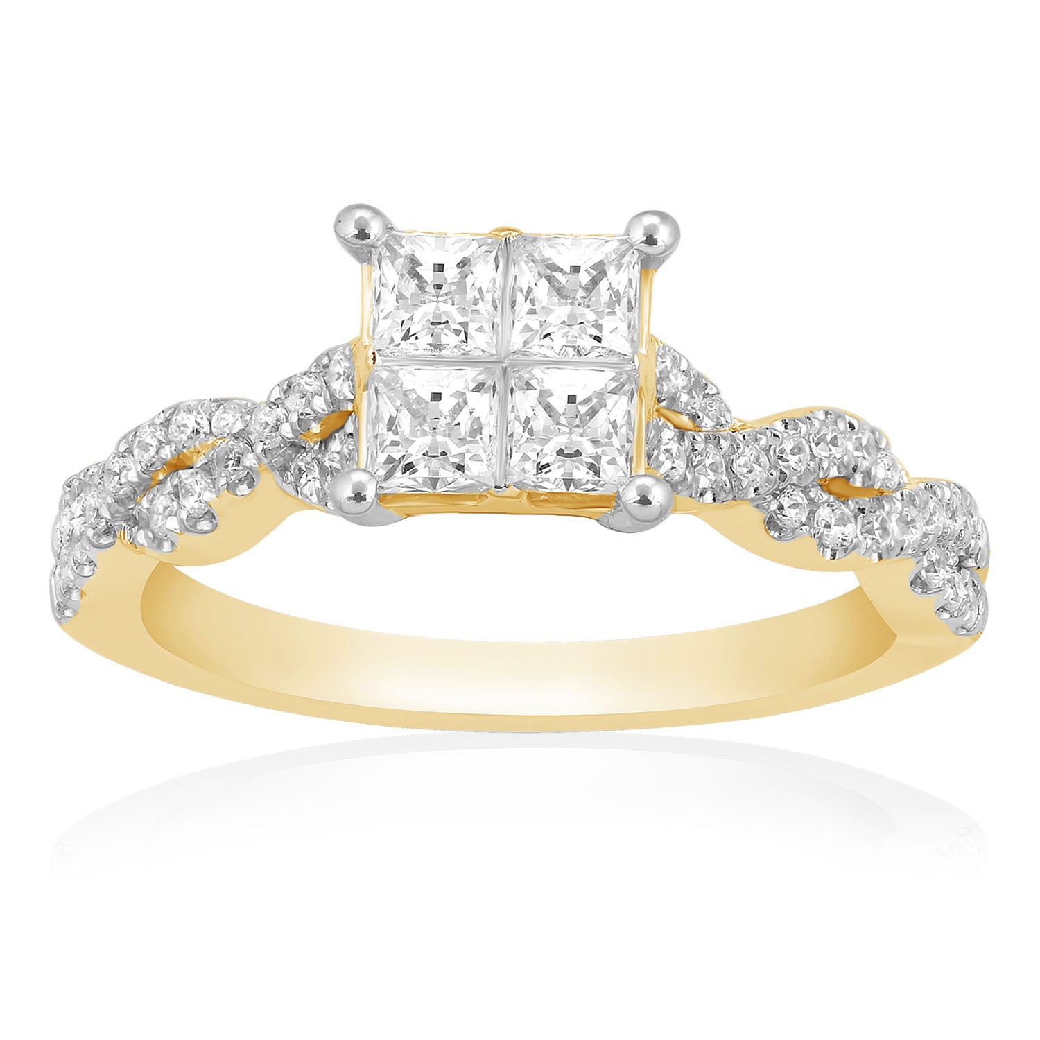 14K Yellow 0.92-0.96Ct D-Ladies Ring