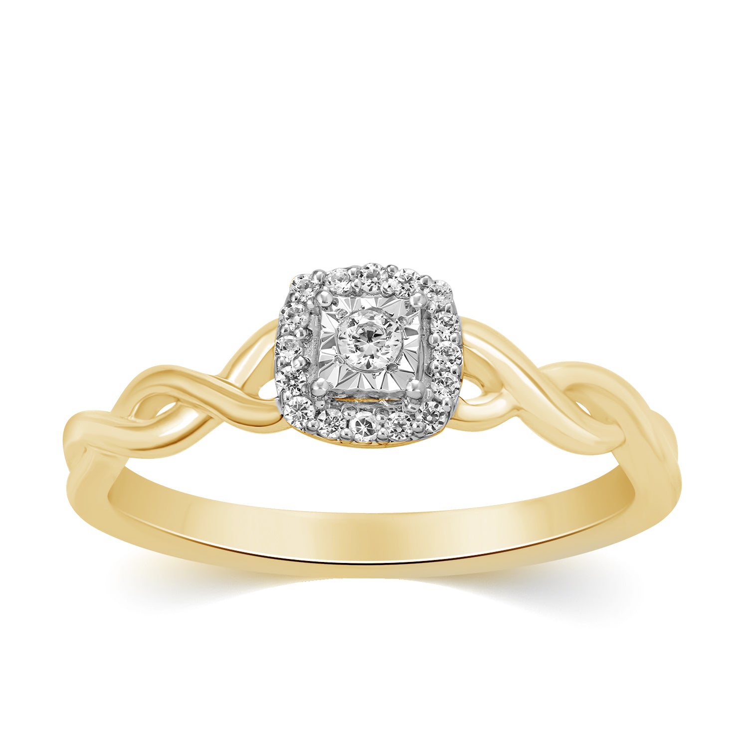 10K Yellow 0.13Ct D-Ladies Rings