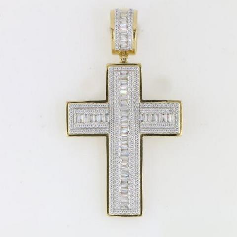 10K Yellowspl Price  1.75Ct D-Charm Cross (Chains Sold Separately)
