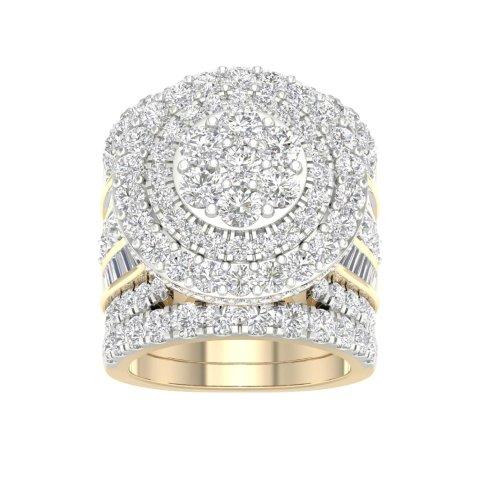 10K Yellow 5.00Ct D-Ladies Rings (2 Bands)