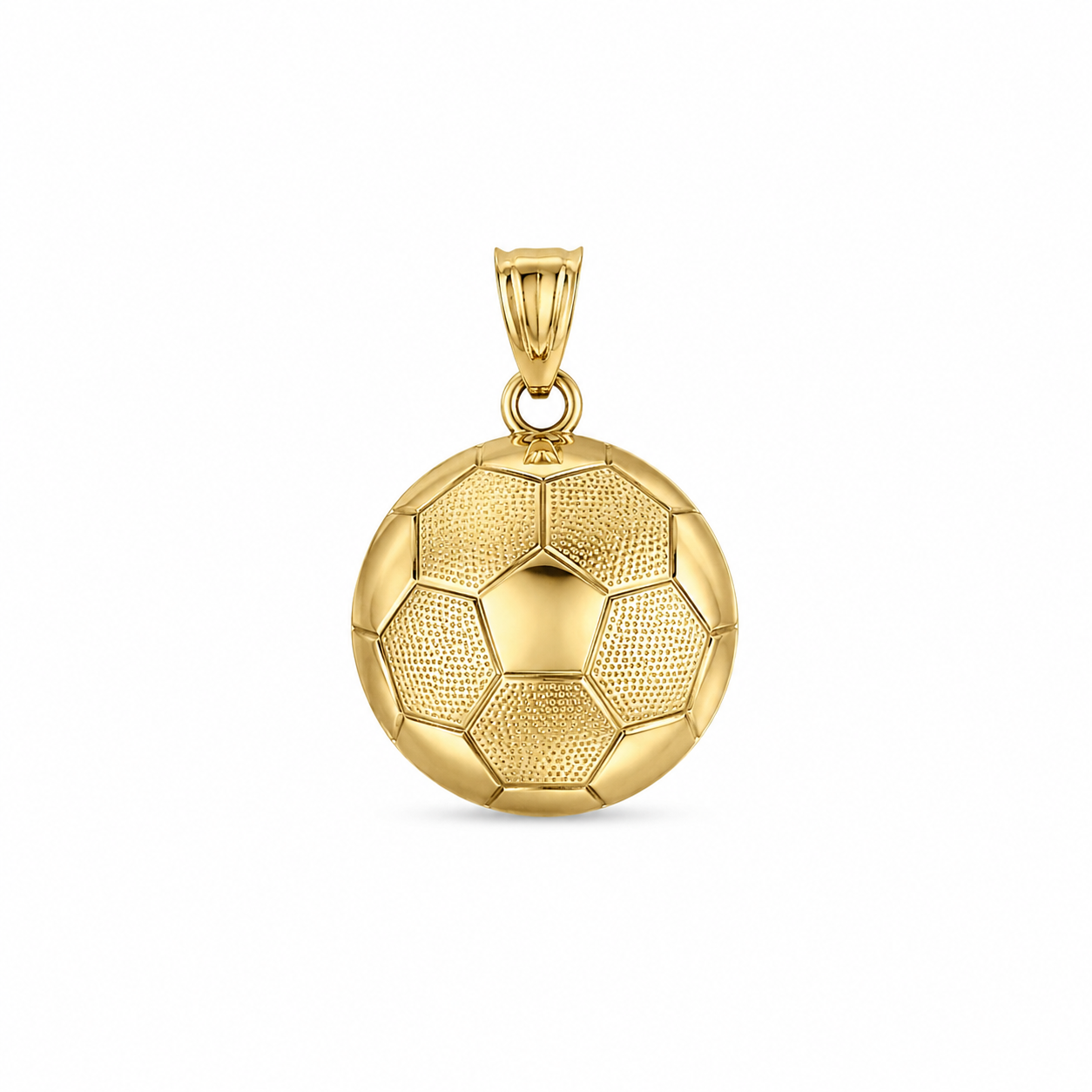 10KT Yellow Gold Half Sphere Soccer Pendant [A1P8]