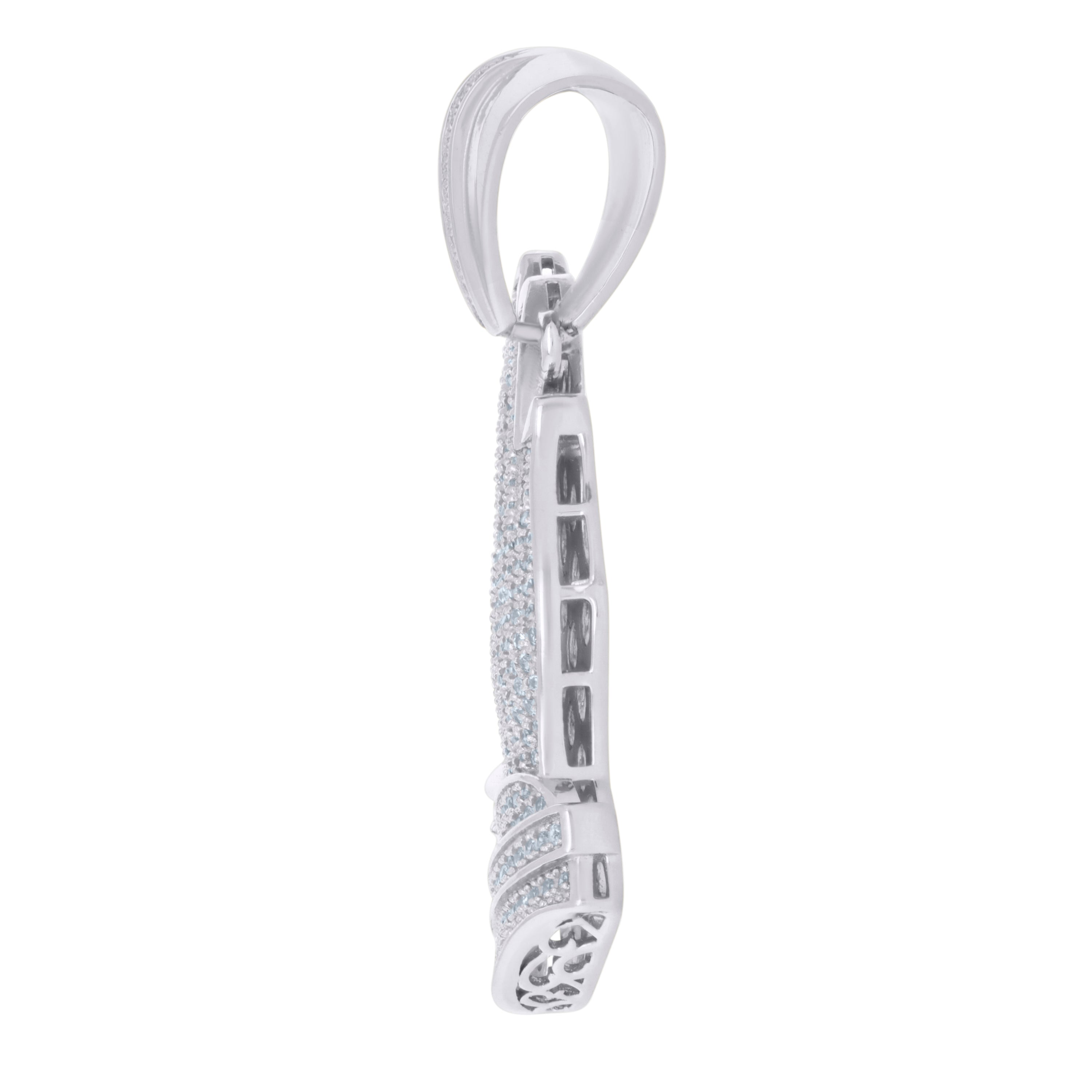 925 Sterling Silver Mens Cubic-Zirconia Praying Hands Symbol Religious Charm Pendant