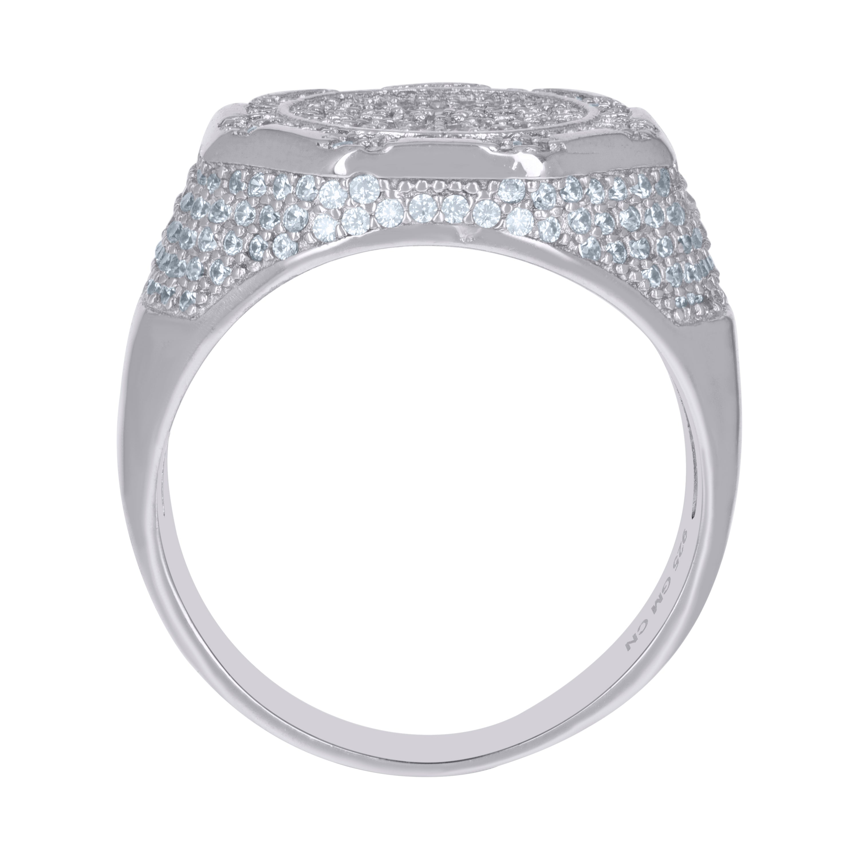 925 Sterling Silver Mens Cubic-Zirconia Fashion Ring