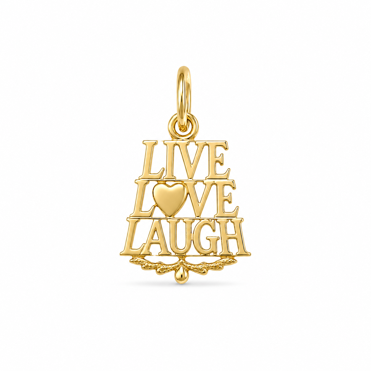 10Kt Yellow Gold Live Love Laugh Pendant [A0B7]