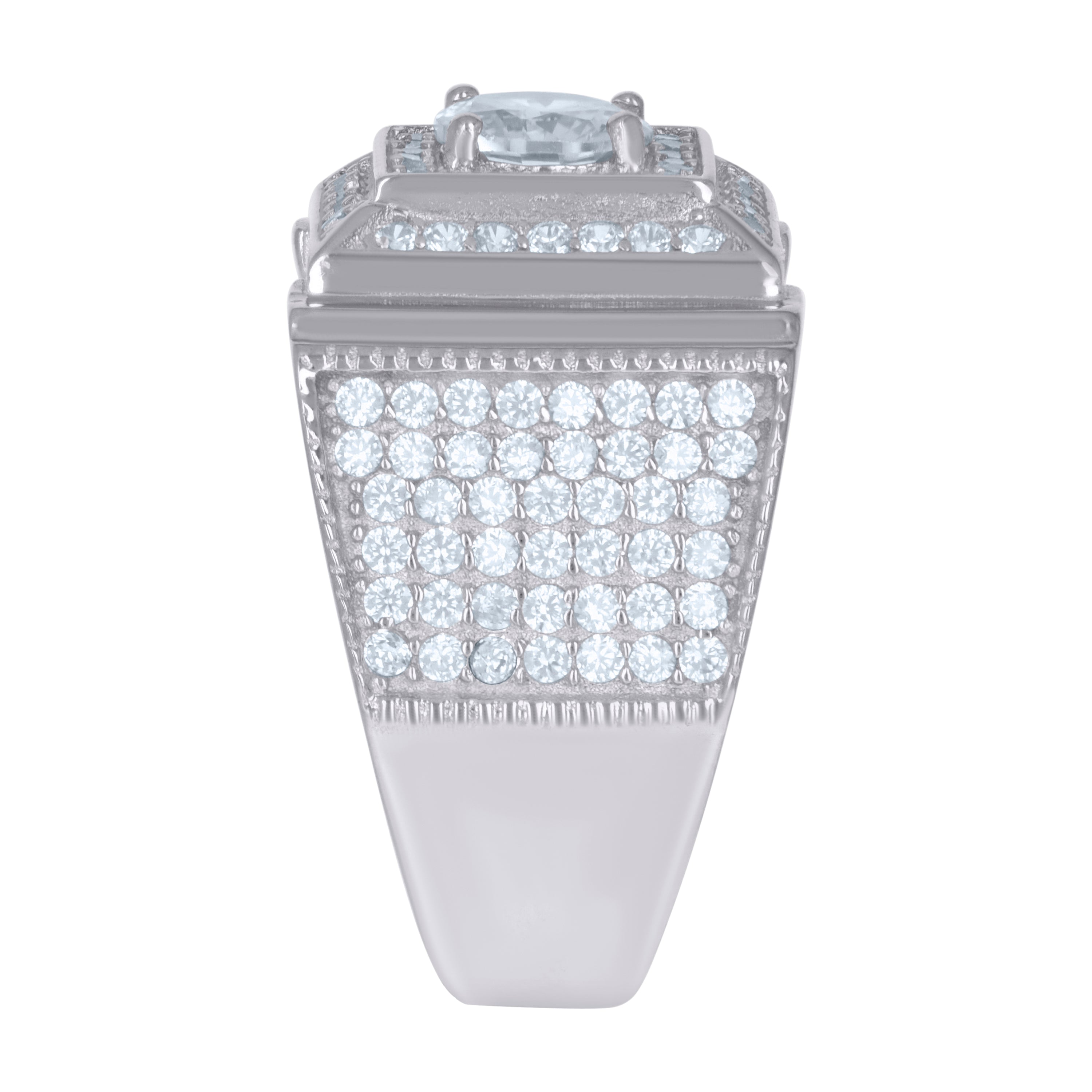 925 Sterling Silver Mens Cubic-Zirconia Fashion Ring