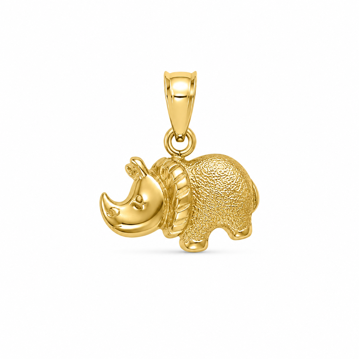 10KT Yellow Gold Rhinoceros Pendant [A1P9]