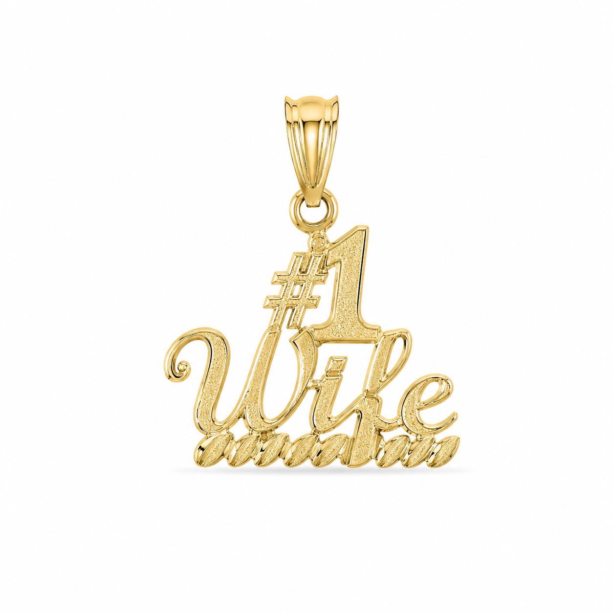 10KT Yellow Gold #1 Wife Pendant [A0P7]