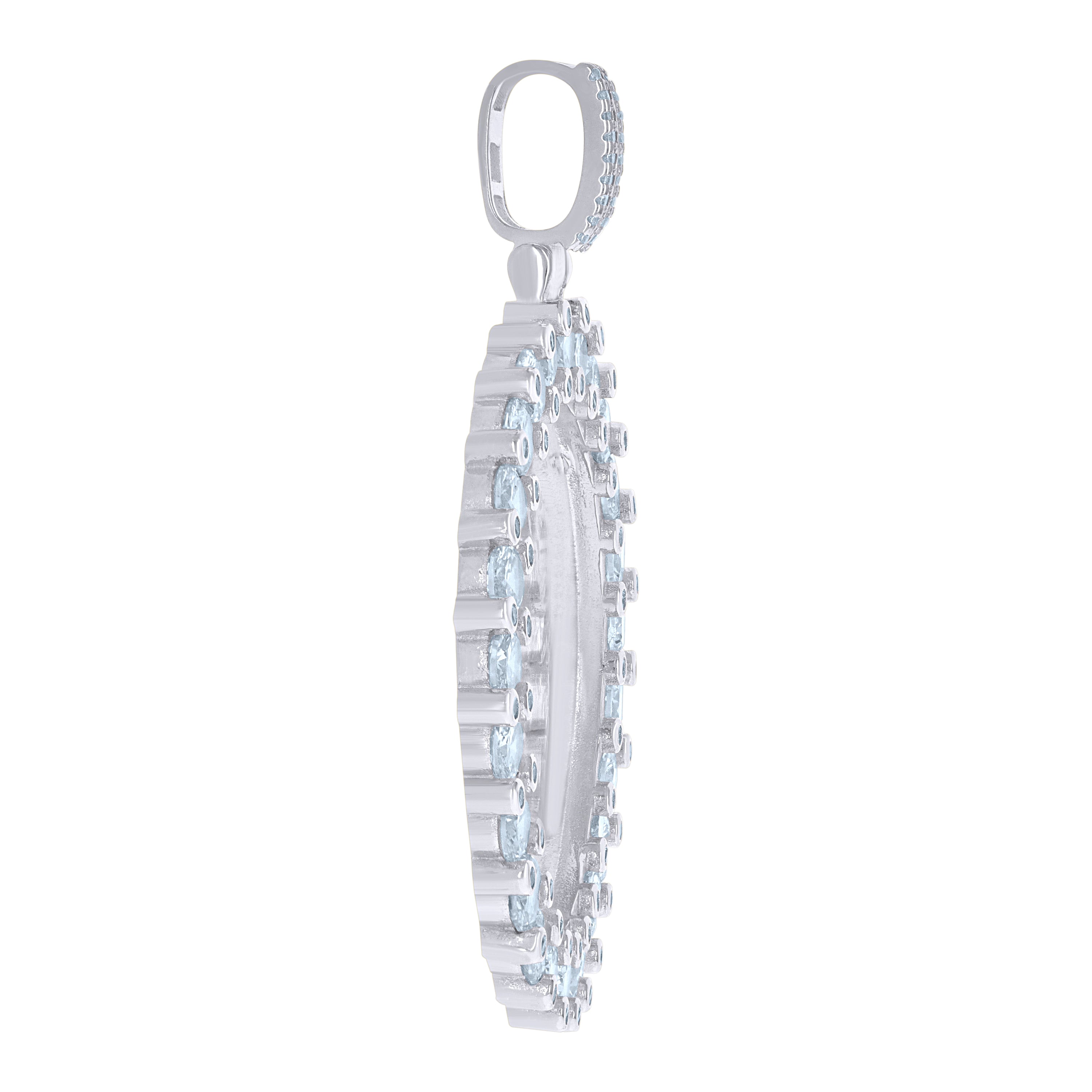 925 Sterling Silver Mens Cubic-Zirconia Picture Frame Charm Pendant