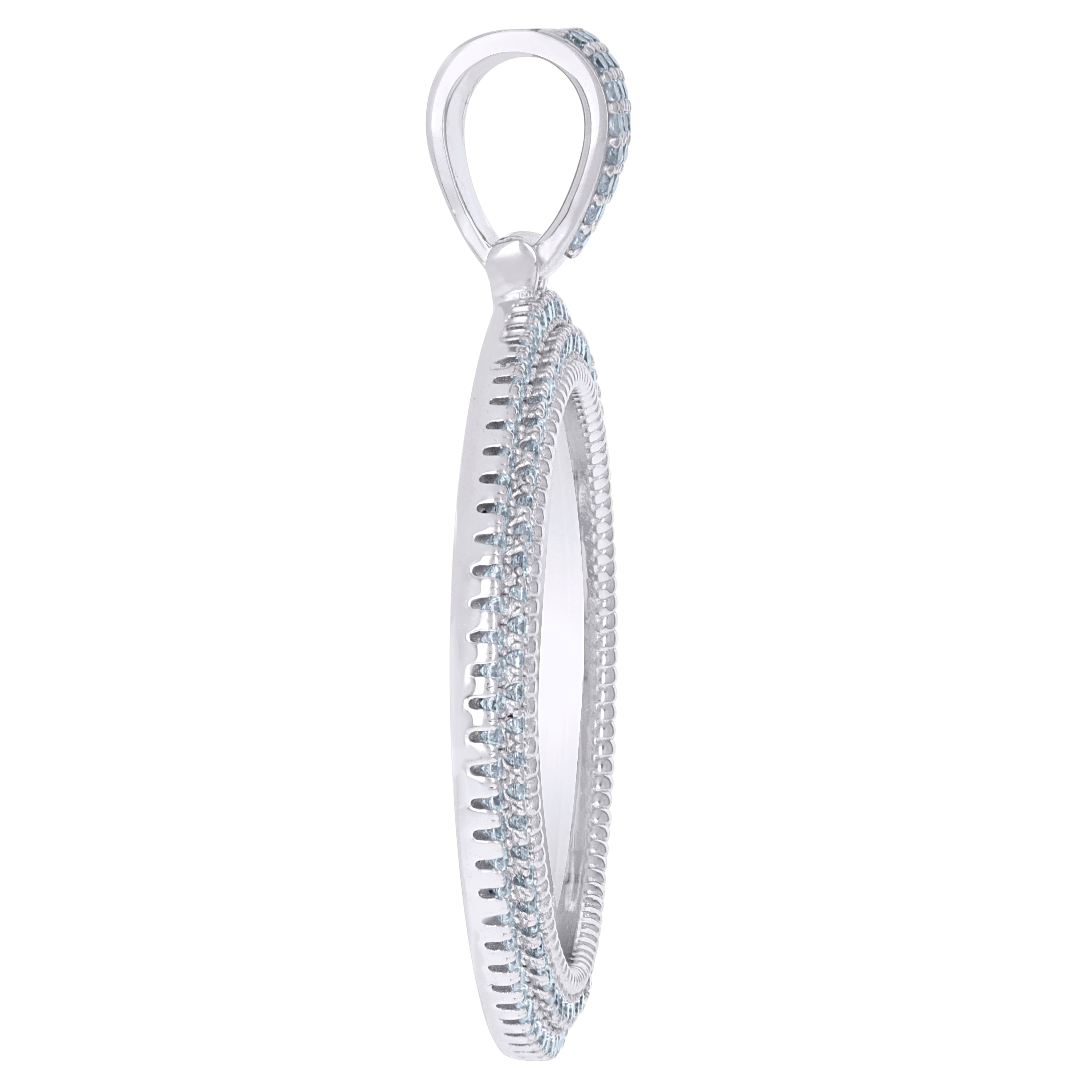 925 Sterling Silver Mens Cubic-Zirconia Picture Frame Charm Pendant