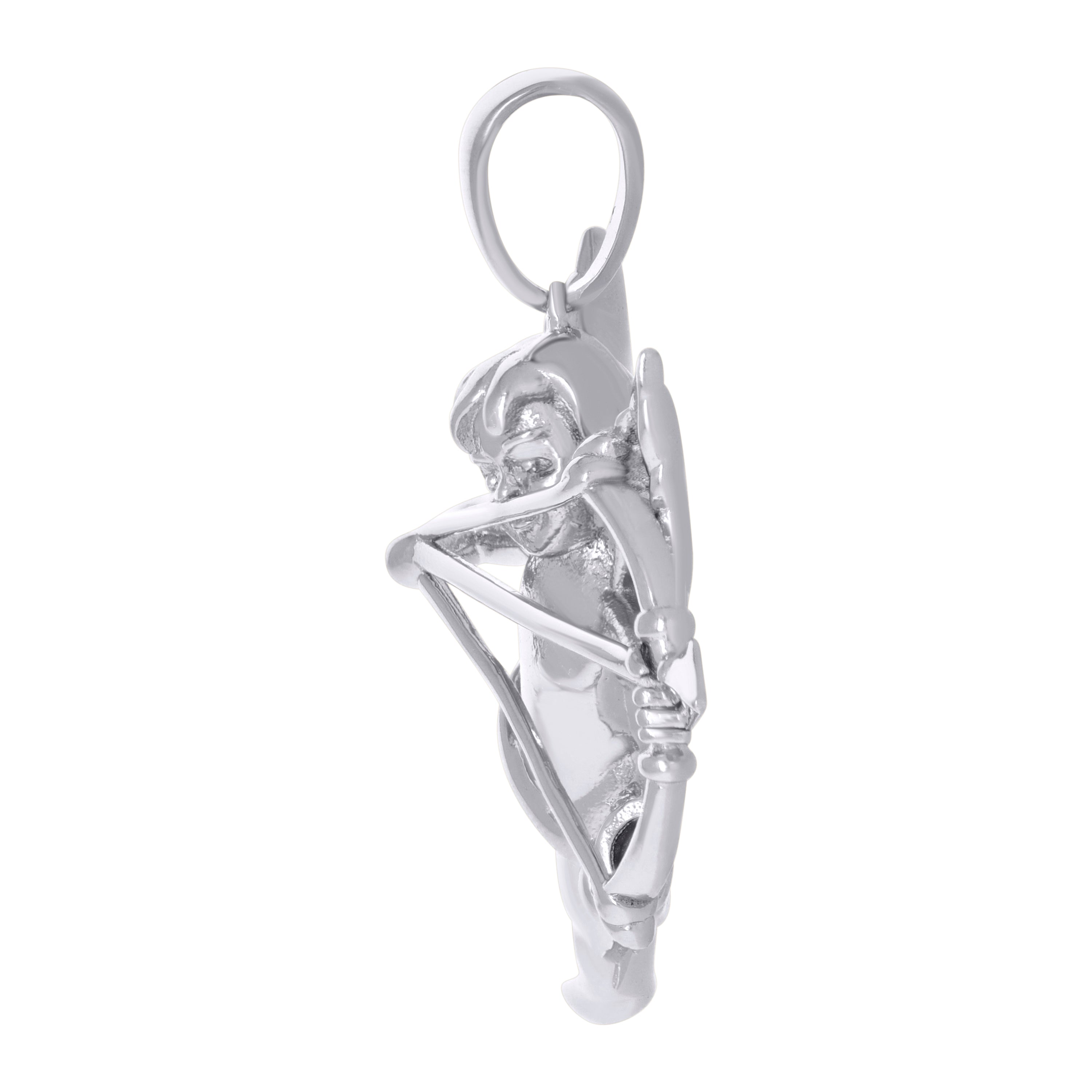925 Sterling Silver Mens Cupid Angel Religious Charm Pendant