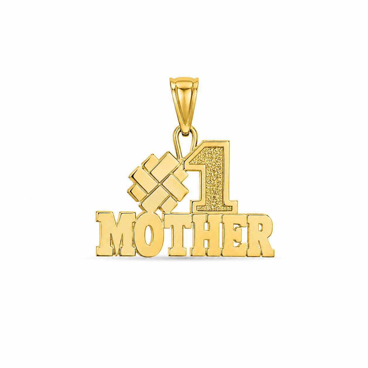 10KT Yellow #1 Mother Pendant [A1P4]