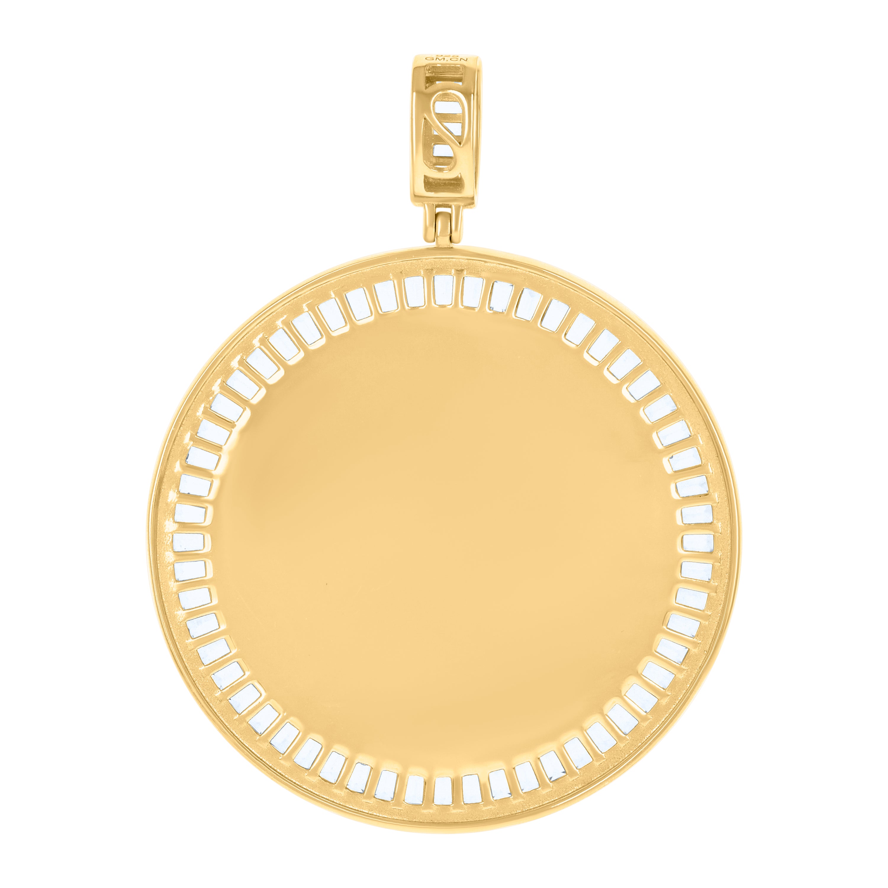 925 Sterling Silver Yellow-Tone Unisex Cubic-Zirconia Picture Frame Pendant