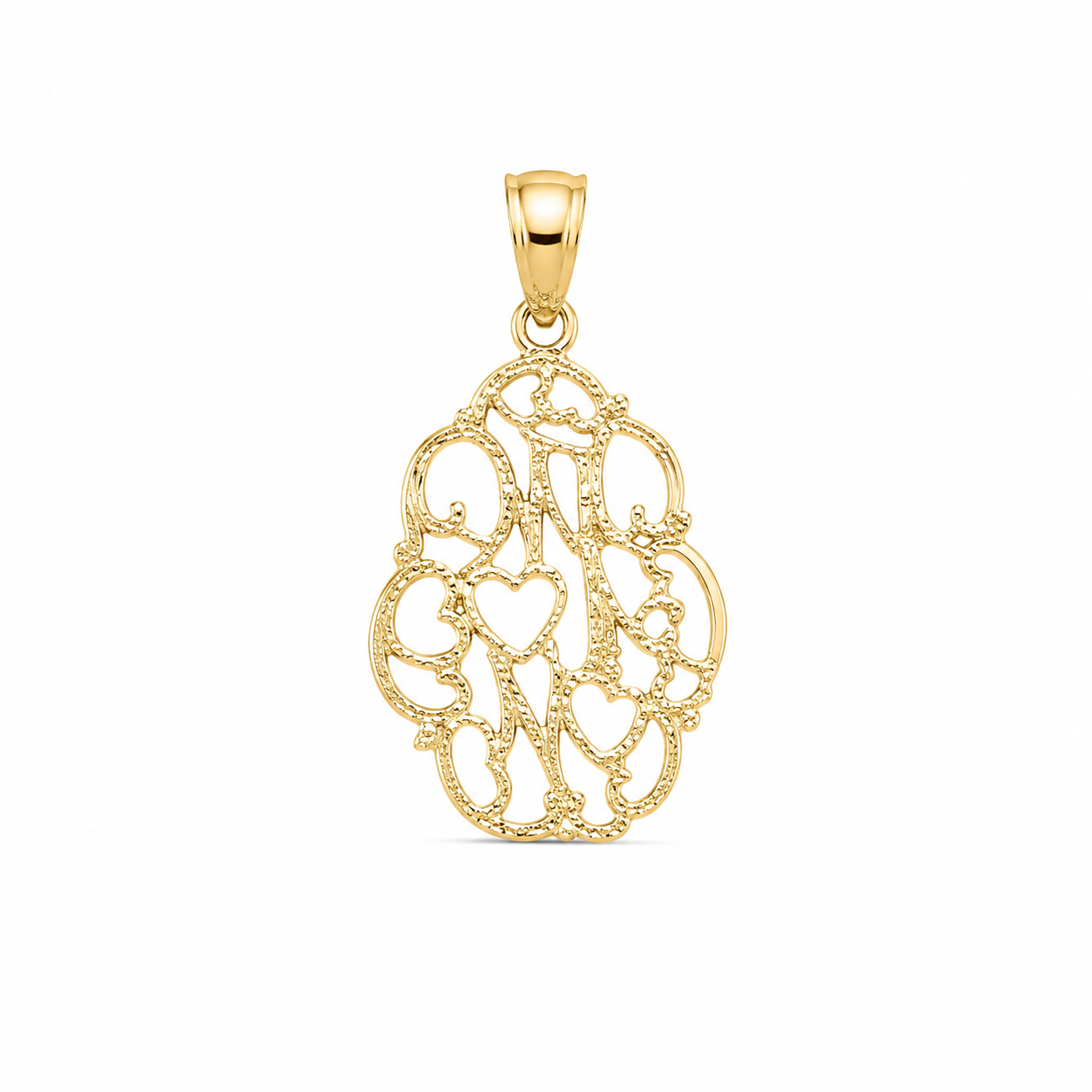 10KT Yellow Gold #1 Mom Pendant [A1P4]