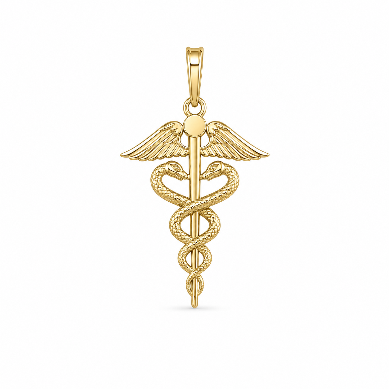 14KT Yellow Gold Caduceus Pendant [A0B7]