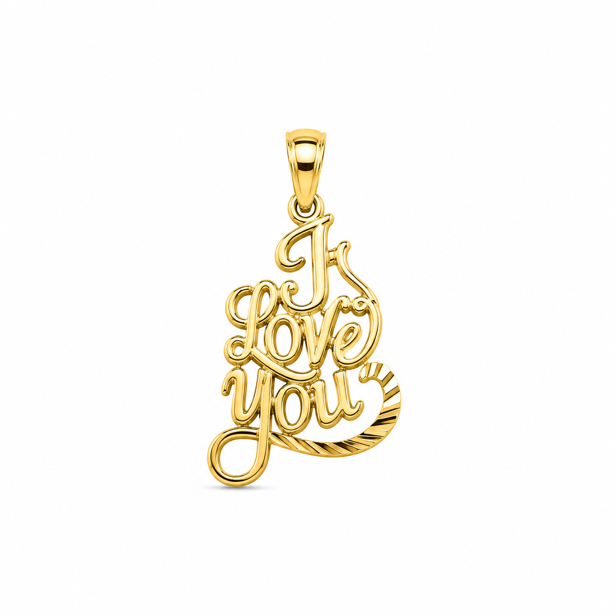 14KT Yellow Gold I Love You Pendant [A0P75]