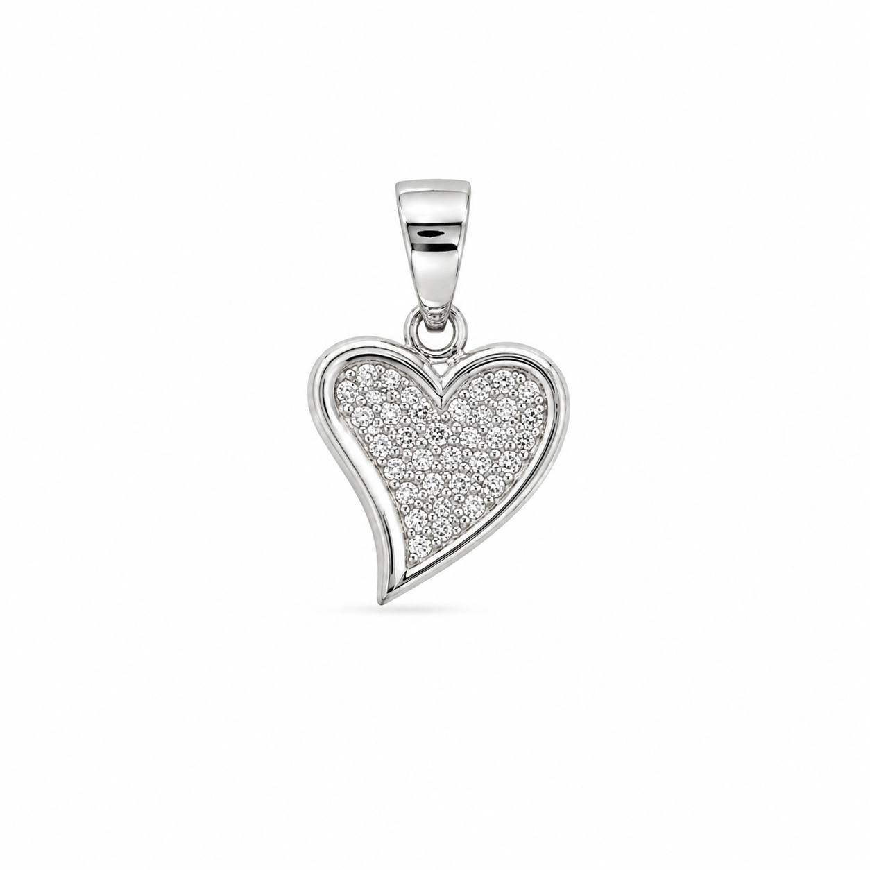14KT White Gold Heart Pendant [A1B6]