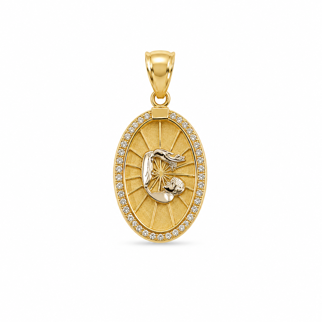 10KT Two-Tone Baptism Gold Pendant [A1B6]