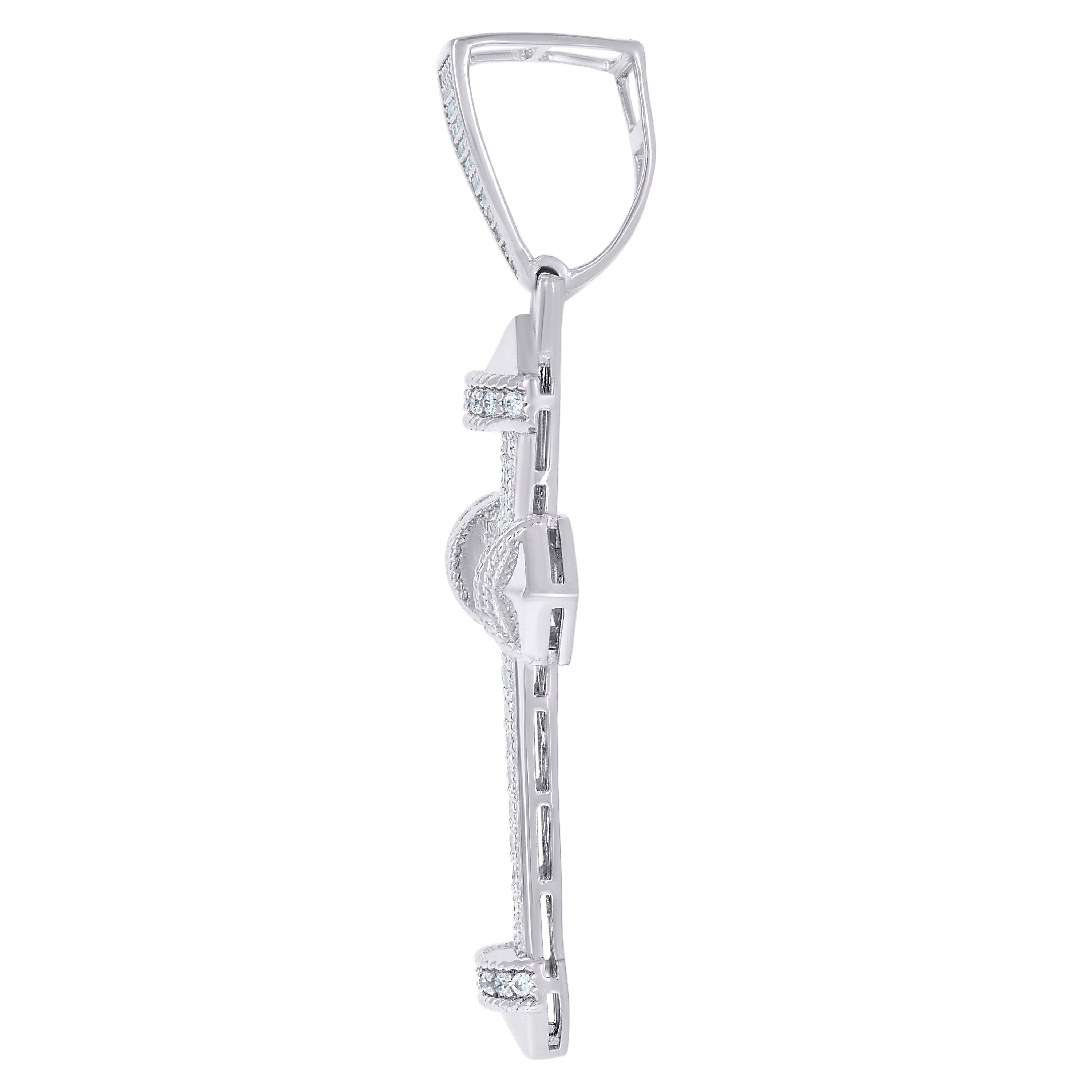 925 Sterling Silver Mens Cubic Zirconia Cross Religious Charm Pendant