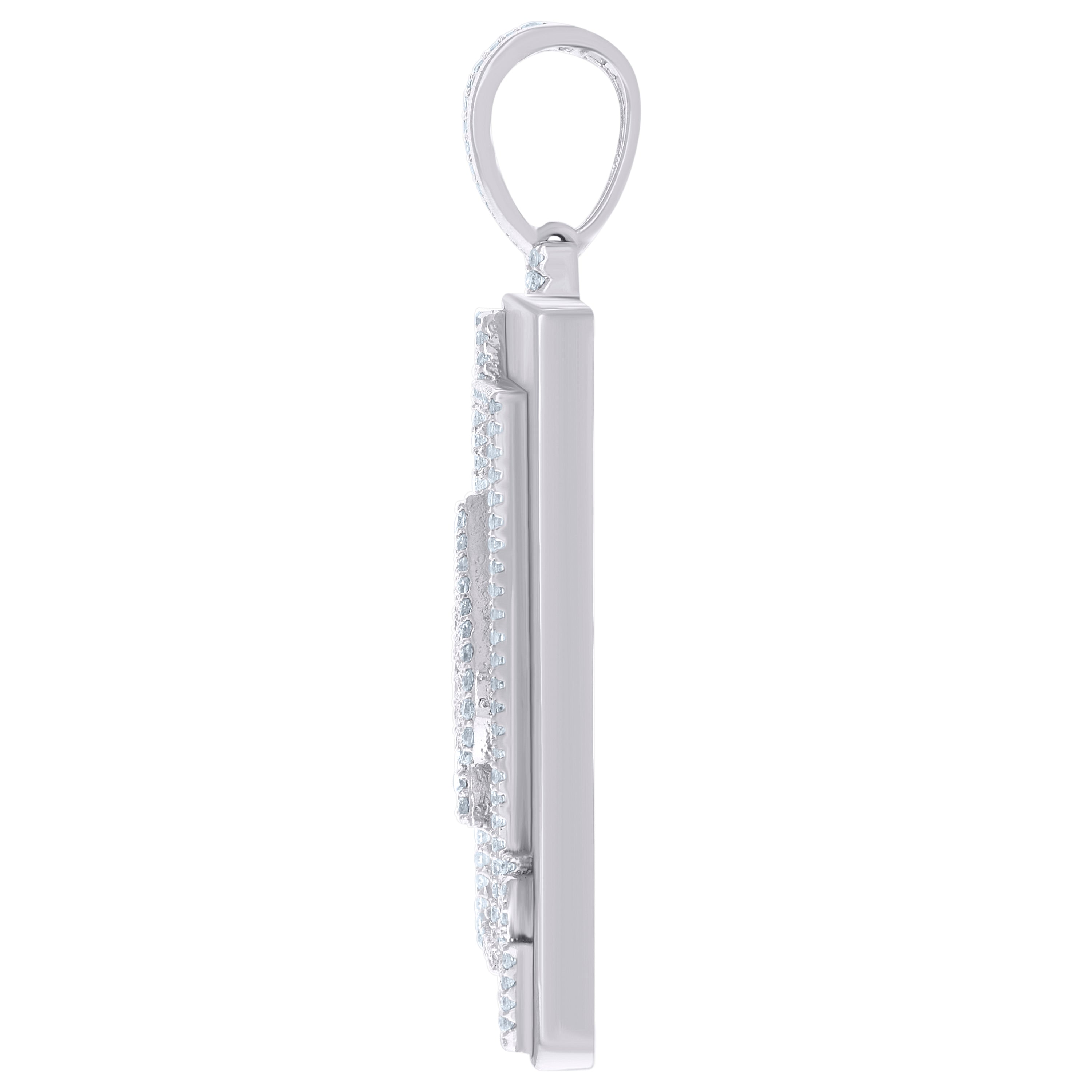 925 Sterling Silver Men Cubic-Zirconia Ace Of Spade Playing Cards Gambling Charm Pendant