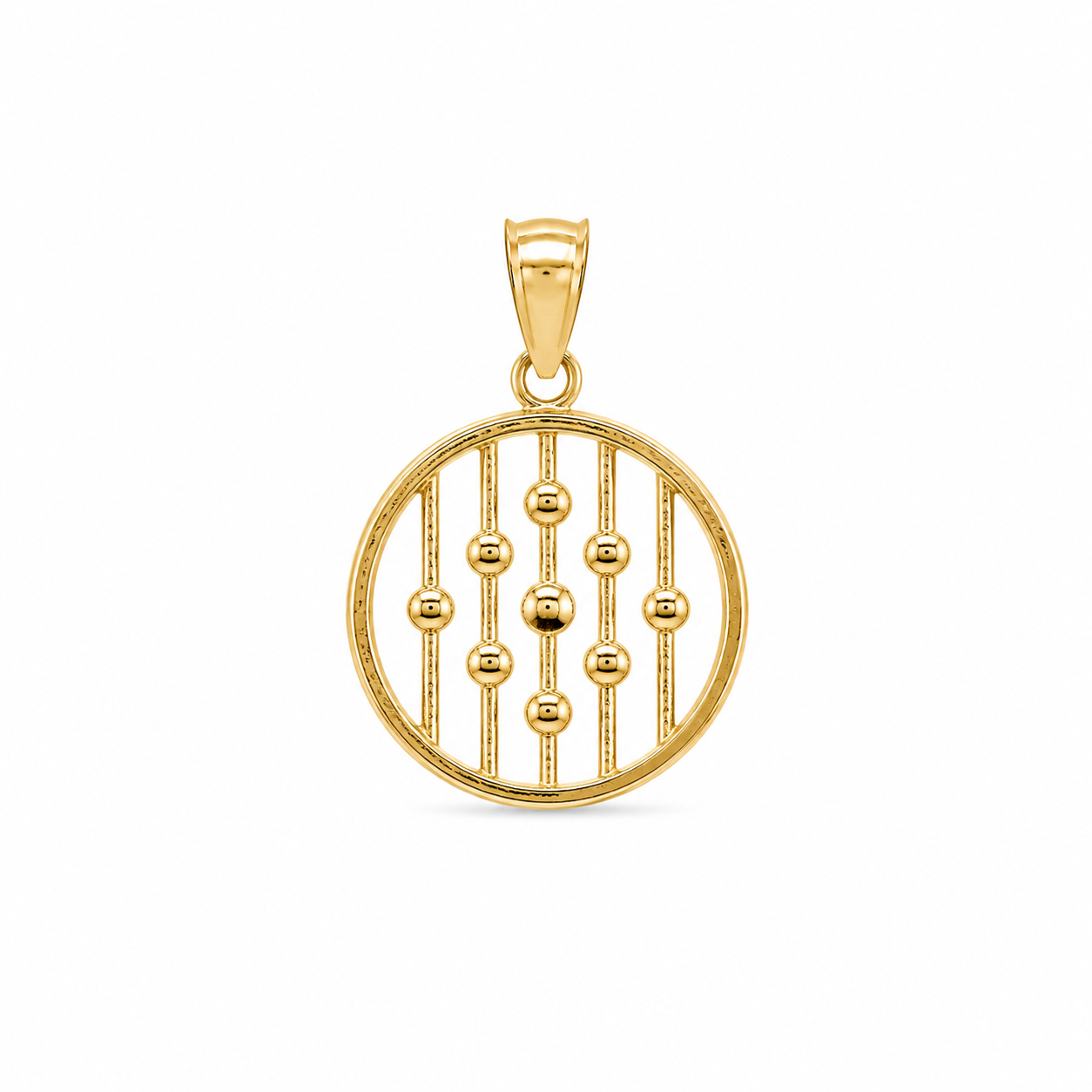 10KT Yellow Gold Round Designer Pendant [A0B7]