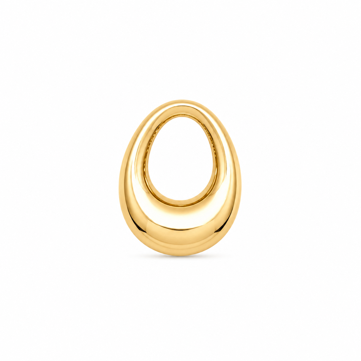 10KT Yellow Gold Oval Hallow Pendant [A3B4]