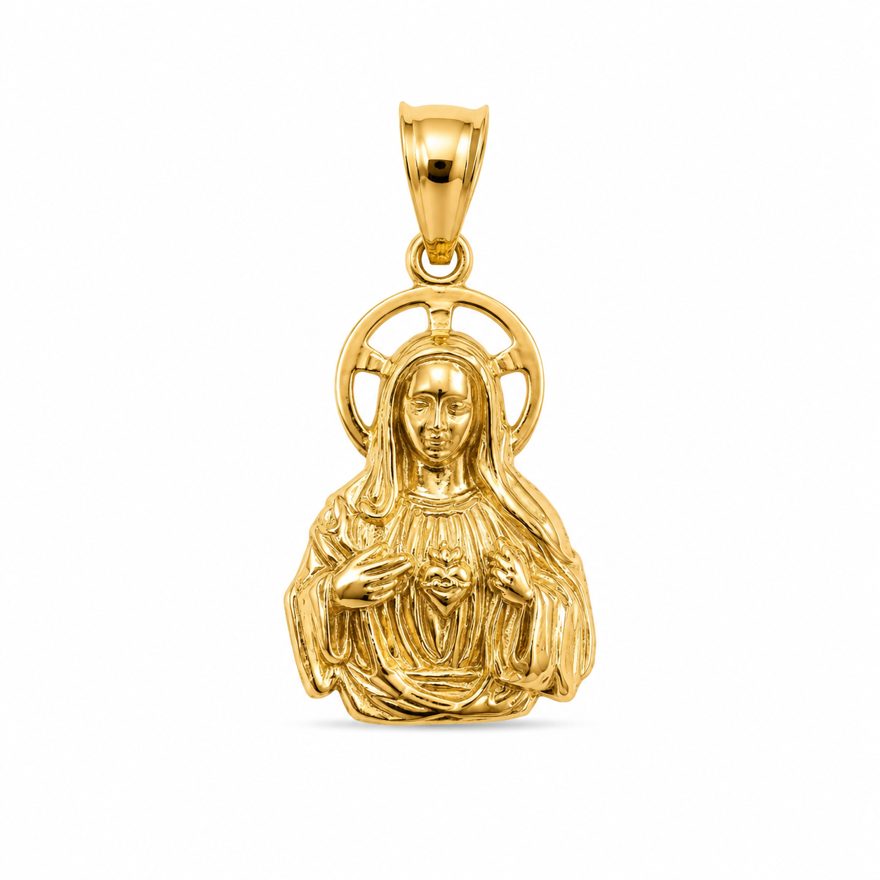 10KT Yellow Gold Virgin Mary Pendant [A1B4]