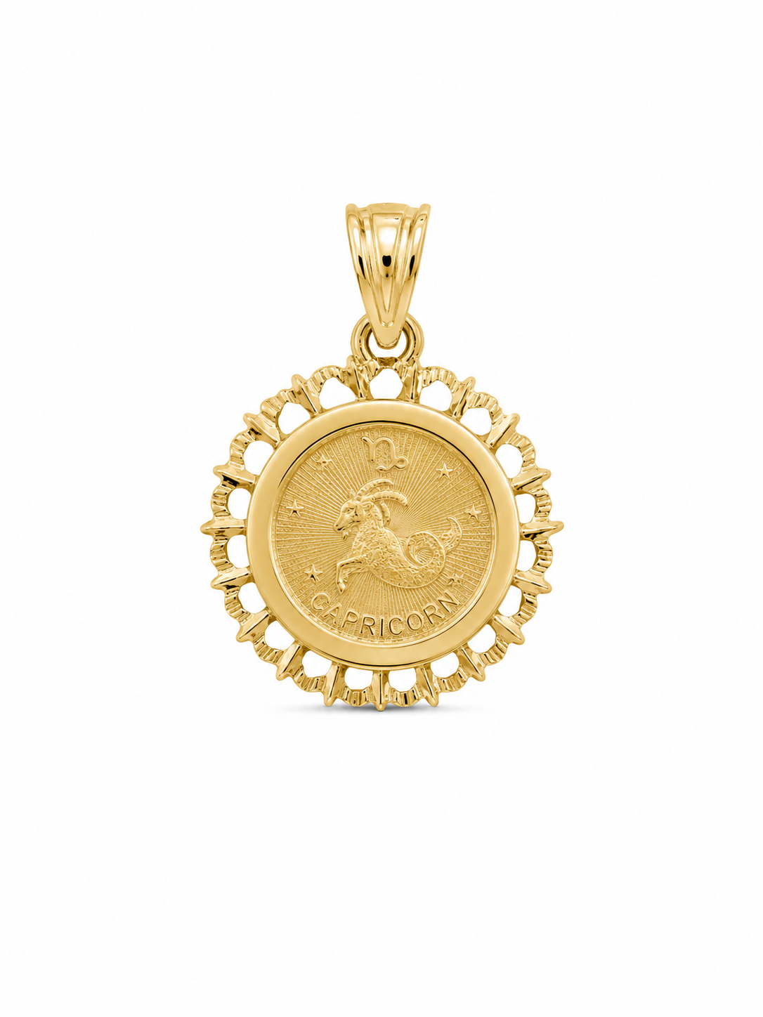 14KT Yellow Gold Capricorn Pendant [A1B9]