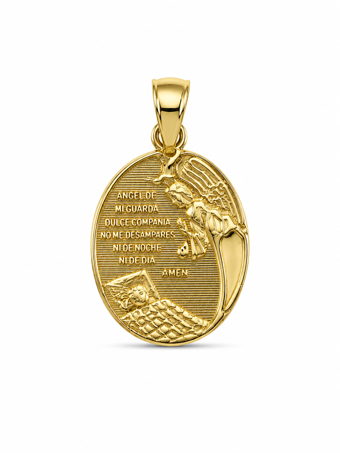 14KT Yellow Gold Guarding Angel Prayer Pendant [A1B9]