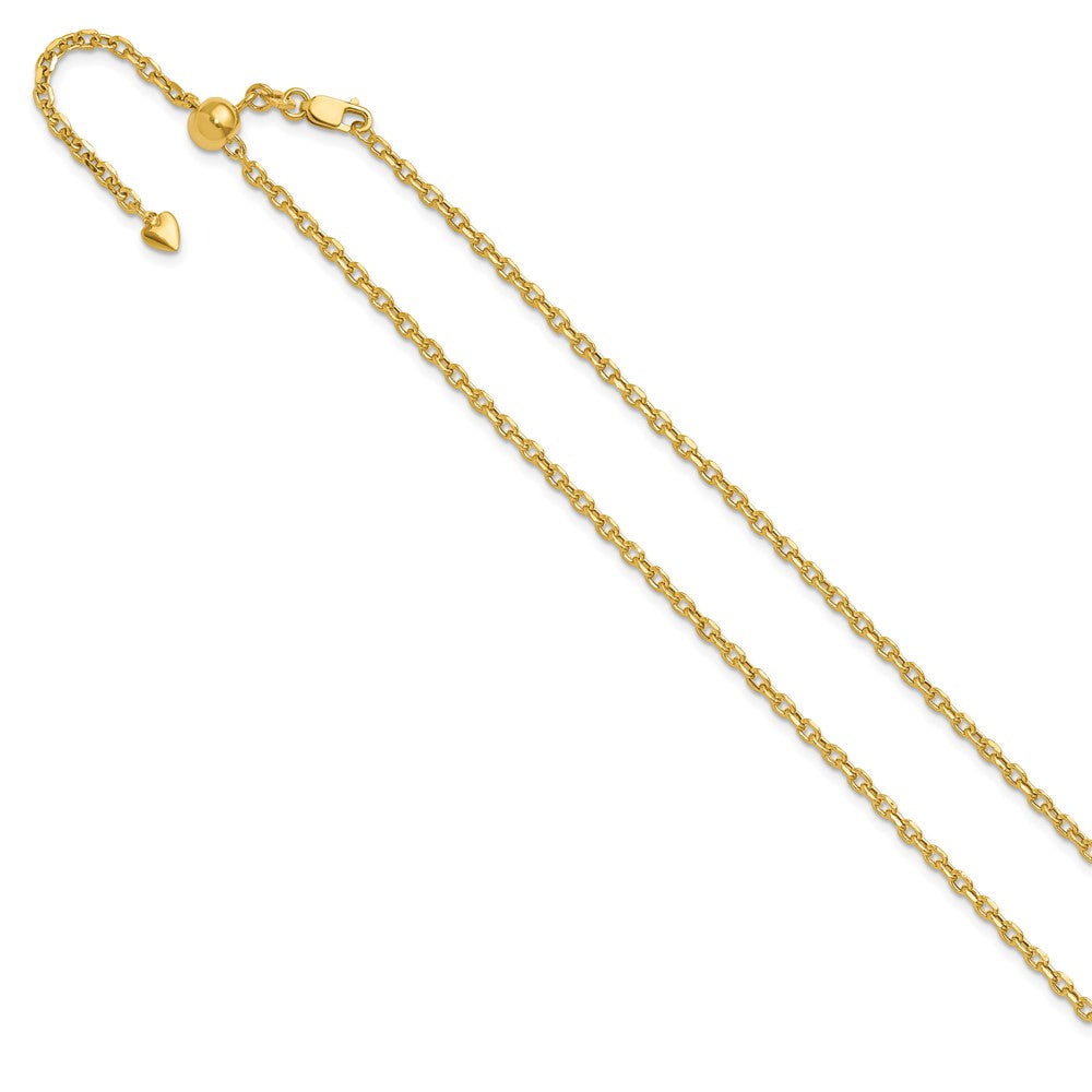 14K Adjustable 2.5Mm Semi-Solid D/C Cable Chain