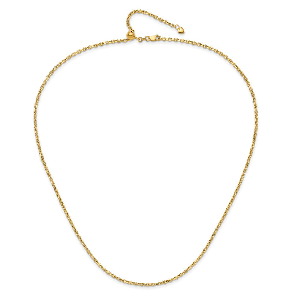 14K Adjustable 2.5Mm Semi-Solid D/C Cable Chain